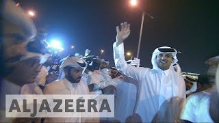 🇶🇦 Thousands celebrate Sheikh Tamim homecoming in Qatar  Al Jazeera English [upl. by Adal982]