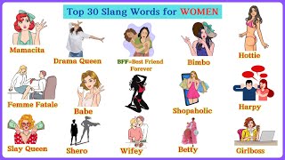 Lesson 145 Top 30 Commonly Used Slang Words for Women  Fun amp Useful English Terms slangwords [upl. by Aurthur163]