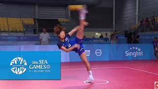 Sepaktakraw Womens Regu Semifinal Thailand vs Vietnam Day 8  28th SEA Games Singapore 2015 [upl. by Frantz227]