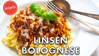 Linsenbolognese selber machen  Einfaches REZEPT für vegane LinsenBolo [upl. by Dlanod]