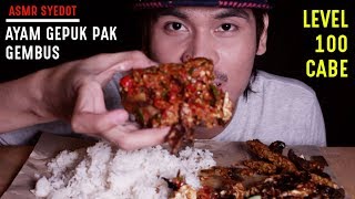 ASMR CHALLENGE  LEVEL 100 CABE AYAM GEPUK PAK GEMBUS  EATING SOUND [upl. by Tully]