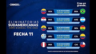 Eliminatorias CONMEBOL  Fecha 11 [upl. by Swords184]