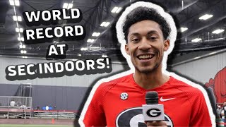 Georgias Christopher Morales Williams On His 4449 Mens Indoor 400m WORLD RECORD At SEC Indoors [upl. by Onailil679]