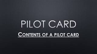 Contents of a Pilot Card used on ships to aid in MasterPilot Exchange [upl. by Chor]