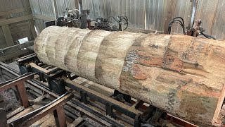 Sawmilling a 30 Inch Diameter Pin Oak 77 [upl. by Aicella]