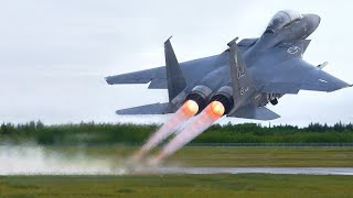 US F15 Pilot Performs Extreme Vertical Takeoff at Full Afterburner [upl. by Melisse]