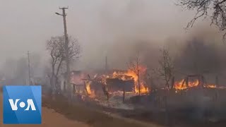 Ukrainian Capital Choked With Wildfire Smoke [upl. by Llorre]