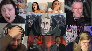 ERWINS LAST SPEECH FOR THE SUICIDE CHARGE ATTACK ON TITAN SEASON 3 EPISODE 16 REACTION MASHUP [upl. by Halilak277]