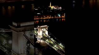 Chain Bridge at night travel djimini4k dronevideo dji budapest drone roadtrips [upl. by Howund158]