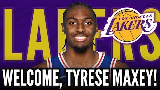 SPLASH MOVE Tyrese MAXEY Signs with LAKERS  lakers news [upl. by Einnus]