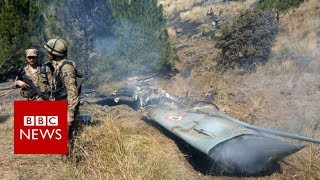 Pakistan shoots down two Indian jets over Kashmir  BBC News [upl. by Nabi]