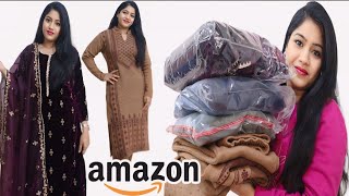 Amazon Winter Wear Kurta Set HaulVelvet Kurta setWoolen Kurta set Woolen KurtiMakeup by Nidhi [upl. by Earaj273]