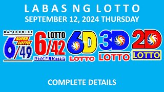 9pm Lotto Result Today September 12 2024 Complete PCSO Details [upl. by Seidler]