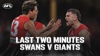 Last Two Minutes Sydney Swans v GWS Giants  Qualifying Final  AFL [upl. by Dott]