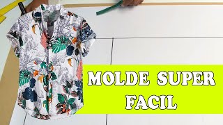 MOLDE PATRON DE CAMISA CHALIS MUY FACILTips De Confeccion [upl. by Zeke]