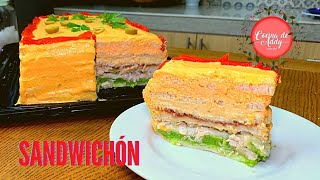 Cómo hacer SANDWICHÓN Paso a Paso  Receta Extra de Arrolladitos La mejor Receta  Cocina de Addy [upl. by Atipul]