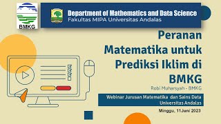 Webinar Praktisi Mengajar Peran Matematika untuk Prediksi Iklim di BMKG [upl. by Ardiedal]