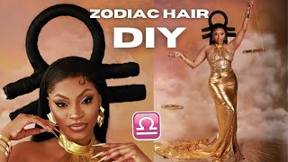 I made a wig LIBRA ZODIAC HEADPIECE ✨ DOJA CAT CREATIVE TRANSFORMATION HAIR [upl. by Hoffman]