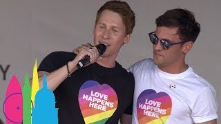 Dustin Lance Black Speech With Tom Daley  Pride in London 2017 [upl. by Auqinat]