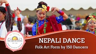 Nepali Dance  Folk Art Form Nepal  World Culture festival 2016 [upl. by Ylla]