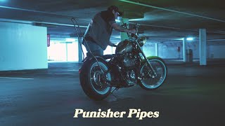 Honda Shadow VLX 600 Custom Chopper  Punisher Exhaust Sound Clip  FULL LOUD [upl. by Yessak]