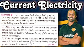 Ex81 current electricity  a a car has a fresh storage battery of emf 12v and internal resistance [upl. by Ribak]