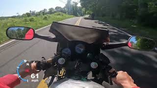 300 Honda CBR600F2  First Test Ride with Rieju RR50 amp Yamaha FZ09 [upl. by Nnayar]