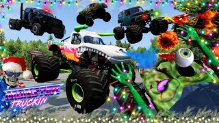 Monster Jam INSANE Racing Freestyle and High Speed Jumps 66  BeamNG Drive  Grave Digger [upl. by Twyla]