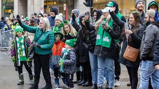 After twoyear hiatus St Patricks parade returns to downtown Montreal [upl. by Lorita]