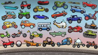 Hill Climb Racing 2  ALL 28 VEHICLES UNLOCKED AND FULLY UPGRADED Walkthrough GamePlay [upl. by Raab]