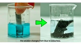 4K Displacement Reaction of Metals  Zinc in Copper II Sulfate  with explanation at micro level [upl. by Almeeta]