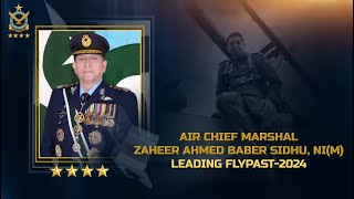 PAF Air Chief Air Chief Marshal Zaheer Ahmed Baber Sidhu Leading Pakistan Day Flypast 2024 [upl. by Ezeerb]