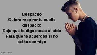 Justin Bieber  Despacito Lyrics ft Luis Fonsi Daddy Yankee [upl. by Biagi]