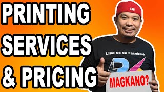 PRICE LIST amp PRINTING SERVICES  The Printing Shock  Marlon Ubaldo [upl. by Aelrac]