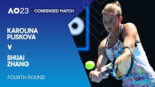 Karolina Pliskova v Shuai Zhang Condensed Match  Australian Open 2023 Fourth Round [upl. by Sedlik]