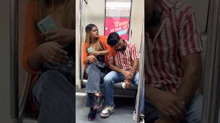 Sleeping Girl Shoulder Prank in Metro 😡🤪 shortsfeed shorts metro ytshorts foryou prank k [upl. by Annoj]