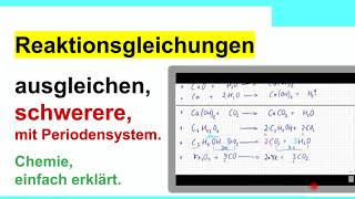 Reaktionsgleichungen ausgleichen schwerere Gleichungen werden einfach erklärt [upl. by Orat518]