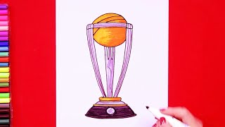 How to draw Cricket World Cup Trophy 2019 [upl. by Kincaid67]