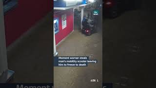 Moment woman steals mans mobility scooter leaving him to freeze to death  ITV News [upl. by Brockie60]