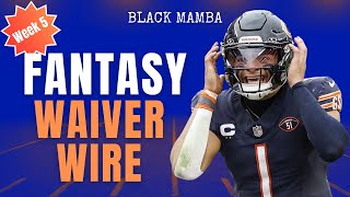 Week 5 Fantasy Football Waiver Wire Pickups Top Additions amp Future Stashes [upl. by Jeavons]