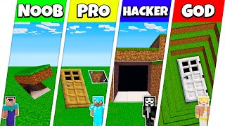 Minecraft Battle NOOB vs PRO vs HACKER vs GOD UNDERGROUND HOUSE BUILD CHALLENGE  Animation [upl. by Umont]