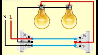 Two way switch wiring diagram for two lights  2 way switch with 2 lights [upl. by Secunda]