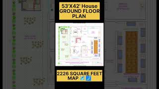 53 X 42 House Plan Design  5342 home plan  2226 square feet Map with 2BHK Parking viral [upl. by Narod]