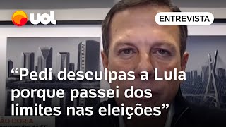 Doria diz que passou dos limites explica desculpas a Lula e afirma que não voltará a concorrer [upl. by Atteloc]