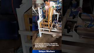 The process of correcting chair legs  The workers do their job perfectly  machine shorts [upl. by Riddle]