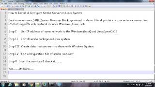Pract 6  Install amp Configure Samba Server [upl. by Rose]