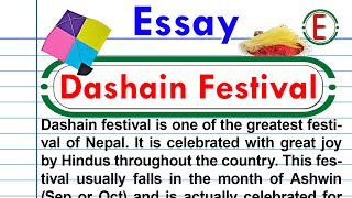 Essay on Dashain Festival  Dashain essay  essay  Dashain essay in English  English Essay Writing [upl. by Astred9]