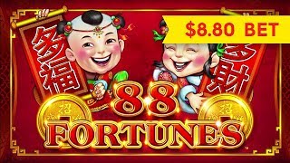 88 Fortunes 3RM Slot  GREAT SESSION amp BONUS  880 Max Bet [upl. by Yennek]