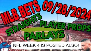 MLB Picks Today 09282024  FREE MLB Best Bets Straights Player Props And Parlays [upl. by Briana]