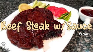 Beef Steak w Sauce  Recipe Under 4 Min [upl. by Eibo895]